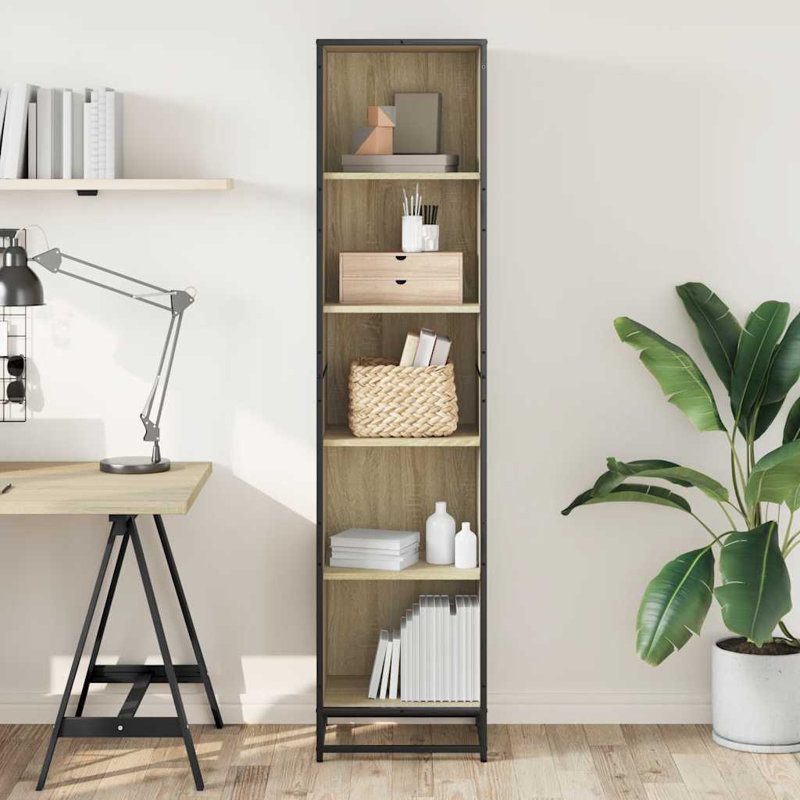 Borough Wharf Bookcase Engineered Wood, Sonoma Oak, 170.5cm H x 40cm W x 35cm D