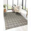 Tapis rayé noir en laine fabriqué à la main Selene-16700908