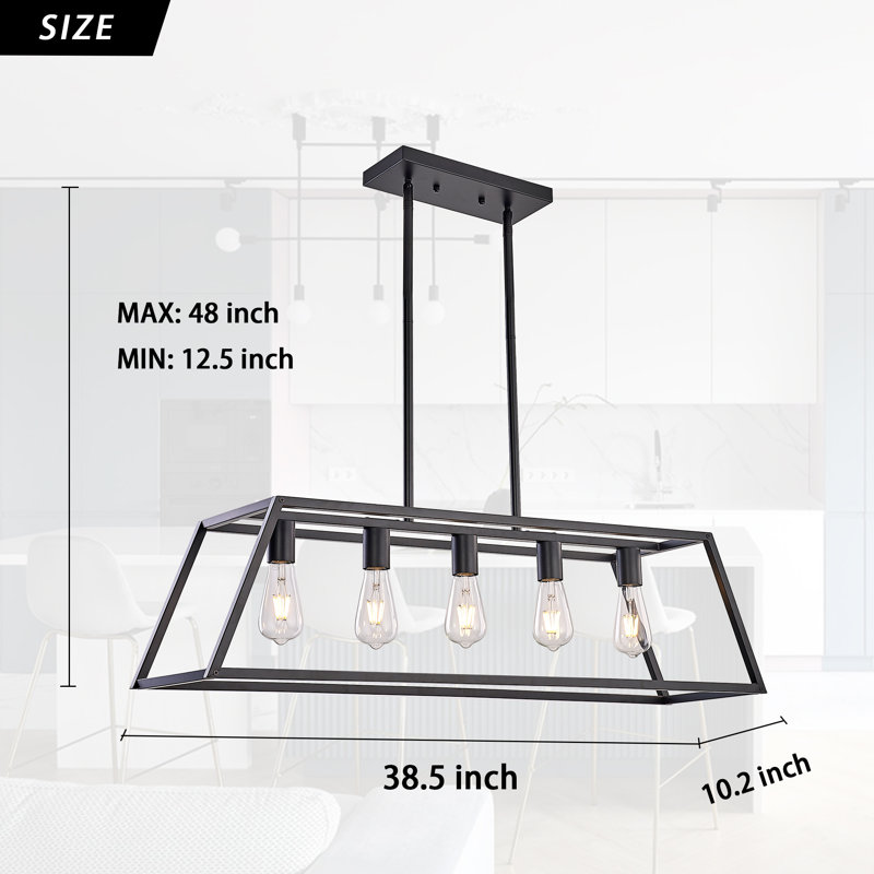 Jaijuan - Light Kitchen Island Pendant, 38.5" W, 5 Lights