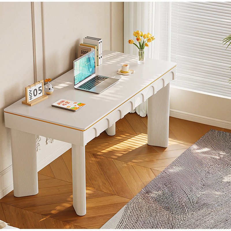 Bureau en pierre frittée de style crème, H 29,5 po x l 47,2 po x P 23,6 po