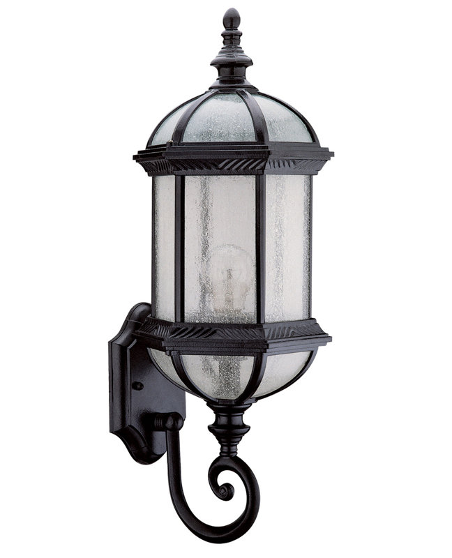 Ulrey Wall Light, Clear Beveled, Black
