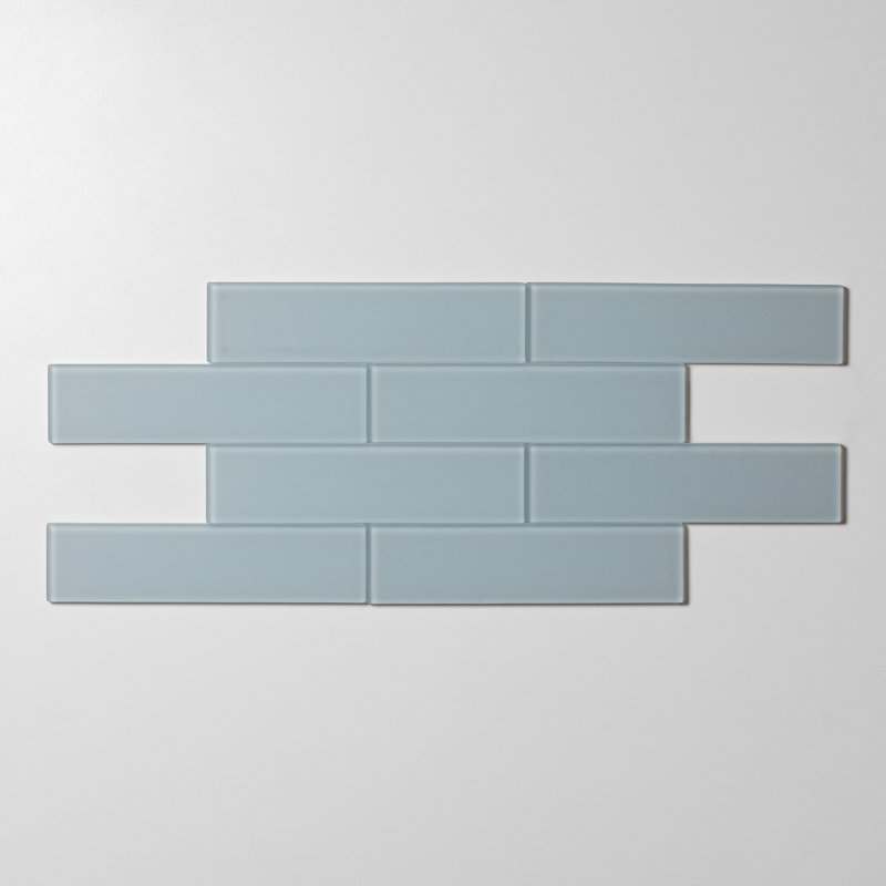 2in.x8in. Glass Subway Tile, Caribbean Blue Matte