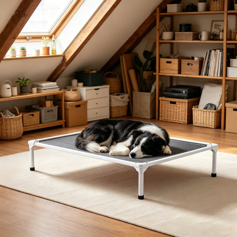 Lit pour chien surélevé en aluminium 1 pièce, 49