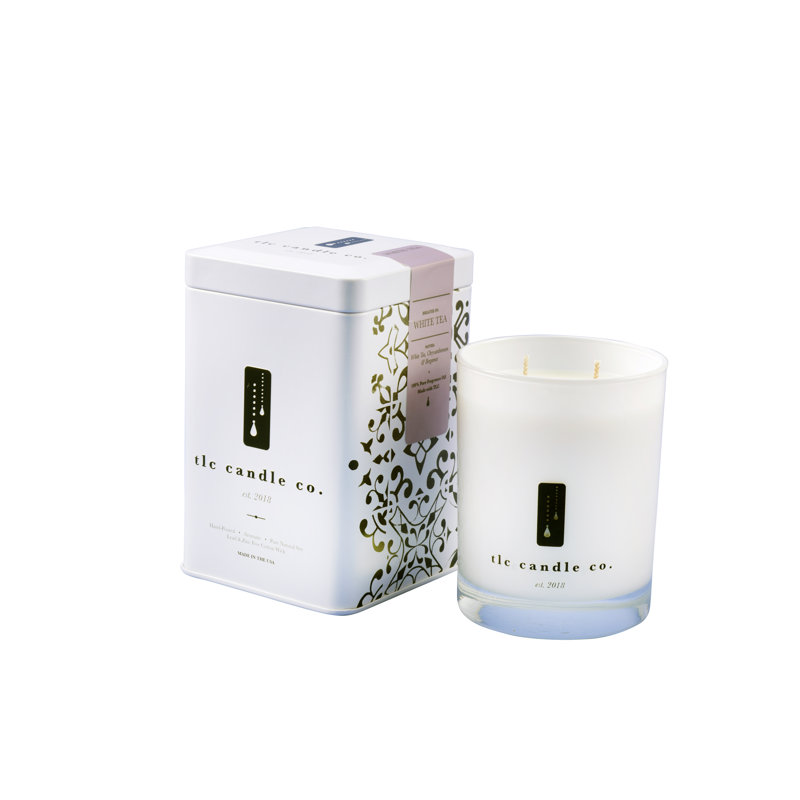 Bougie pour pot blanc parfum thé