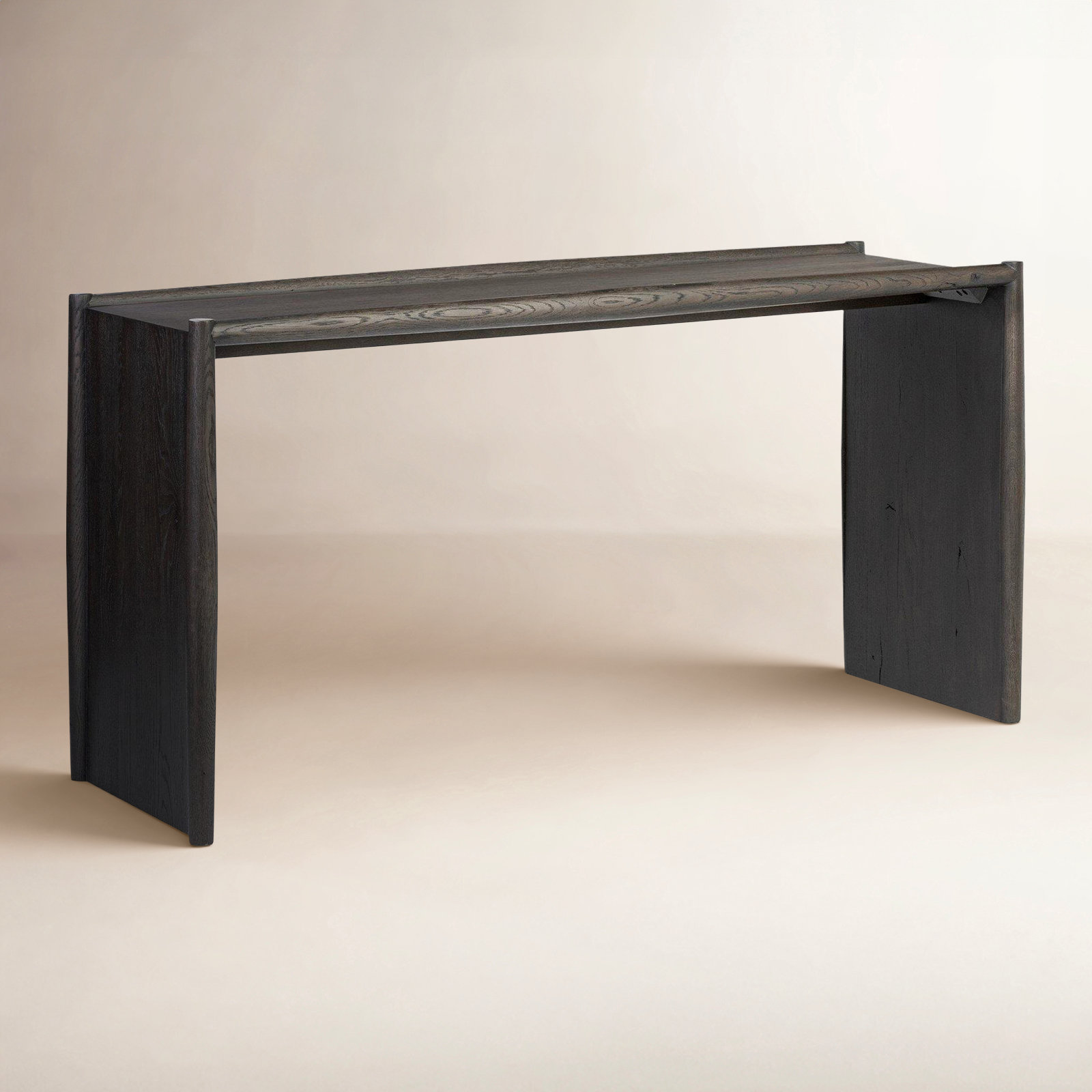 Cayenne 60'' Solid Wood Console Table, Smoked Black Oak
