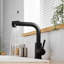Robinet de lavabo de salle de bain noir avec douchette extractible - pivotant sur 360 °, acier inoxydable, jet moderne et rotatif pour cuisine contemporain-119443269