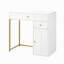 Meuble-lavabo de 31,5 po avec miroir éclairé, coiffeuse de luxe avec 2 tiroirs et 1 armoire, 3 modes d'éclairage disponibles pour la chambre à coucher