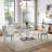 70" Glass Dining Table, Clear Tempered Glass Top with Glossy OC-Shaped Legs and Polished Mirror Stainless Steel Base-330277608