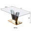 Table de salle à manger rectangulaire en verre 71 po