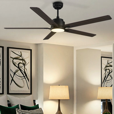 Emerzon 60''  Smart Ceiling Fan with LED Light Kit,Remote Control,Reversible Quiet DC motor.