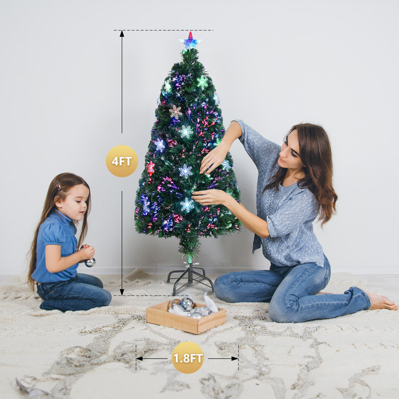 Lighted Artificial Pine Christmas Tree
