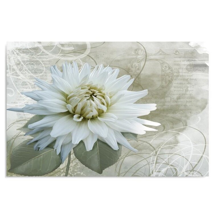 Leinwandbild - Grafikdruck „White Flower”