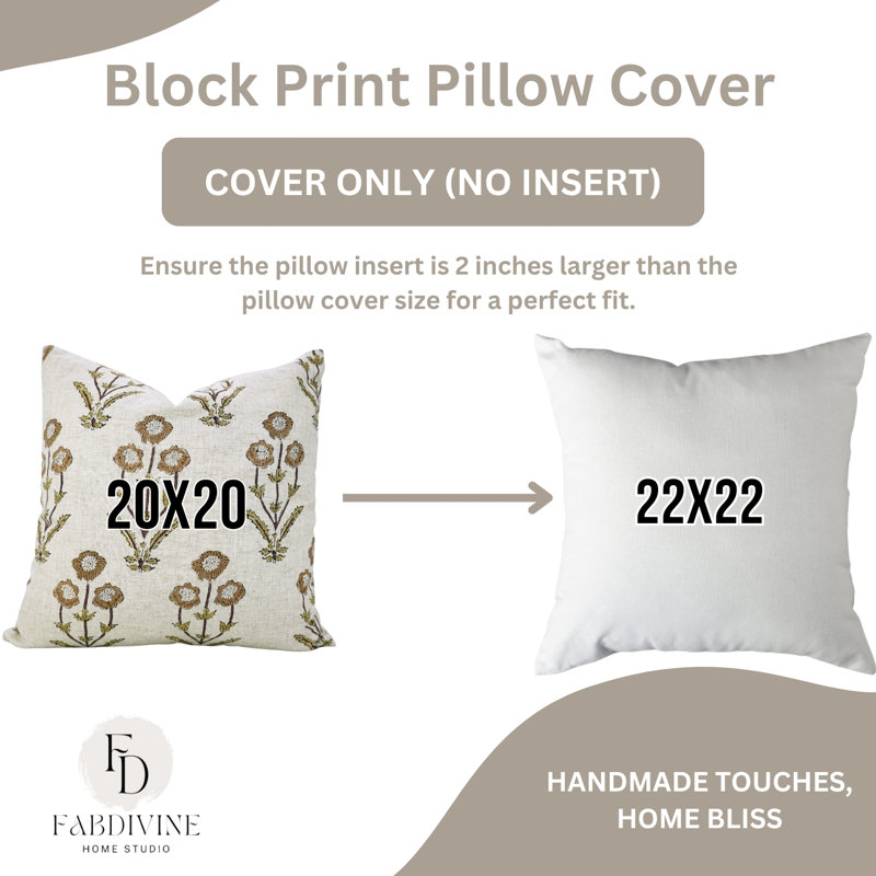 Housse de coussin en lin Fabigurine Artisan, Brun, Rectangulaire H 36 po x l 14 po