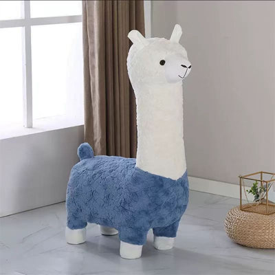 39.3"" High Upholstered Alpaca Stool With Surface Fleece -  EFPerfect, ELQ515-1408885001-Bluee