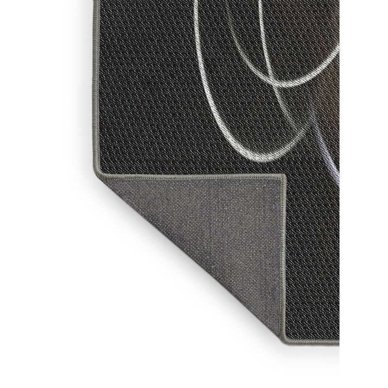 Tapis de zone noire à motifs, Rectangle 5 pi x 7 pi