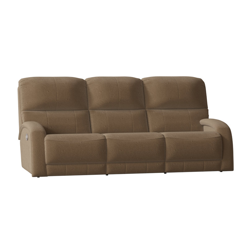 Fandango Upholstered 89'' Reclining Sofa, Maximus Sand, Manual