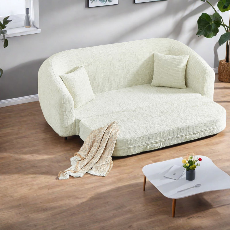 Canapés convertibles à compression, canapé-lit moderne en chenille de 87 pouces pour la maison