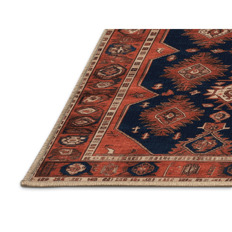 Machine Washable Persian Brown Area Rug, Square 4'