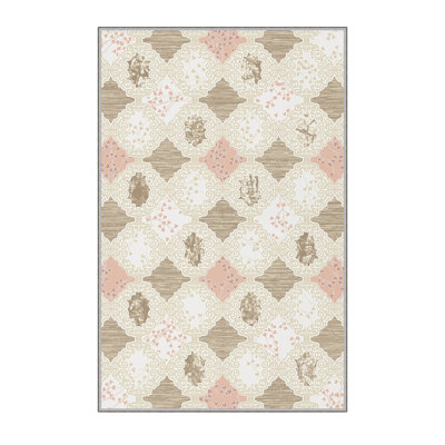 Soft Hall Carpet (2.6 x 4.9 ft), 1% Polyester, .3 in Pile Height | Antibacterial, Non-Slip Underside, 65 g/m² | Machine Washable, 3D Digital Print | Perfect for Living Room, Entryway & Bedroom Décor