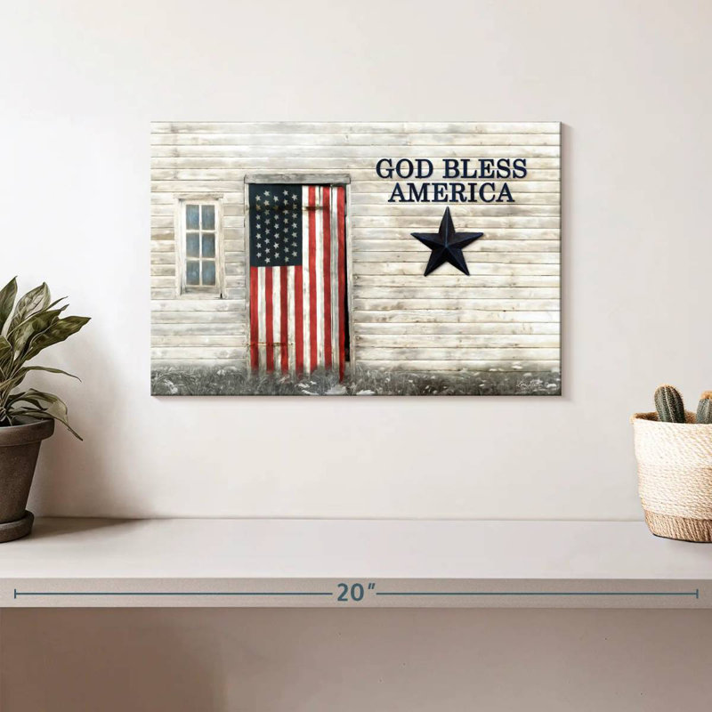 Drapeau américain Borges God Bless, H 8 po x l 12 po