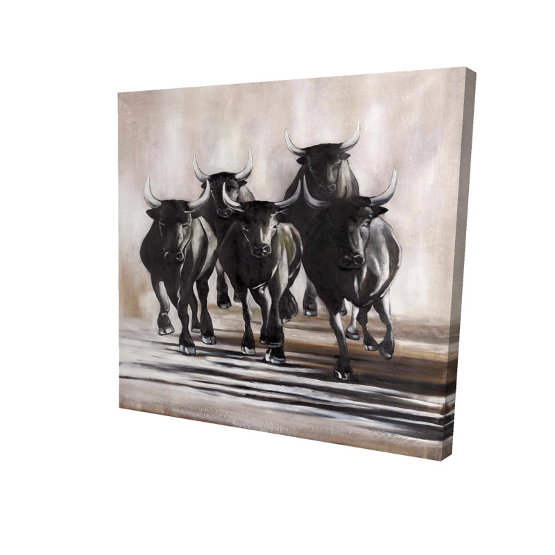 Groupe de taureaux de course - toile de bureau de l'Ouest pour la décoration intérieure