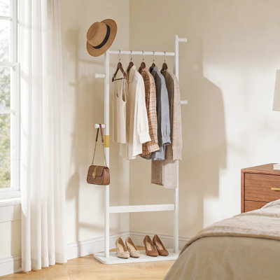 Solid Wood Coat Rack With Shelf Freestanding Hanger For Entryway, Bedroom, Living Room
