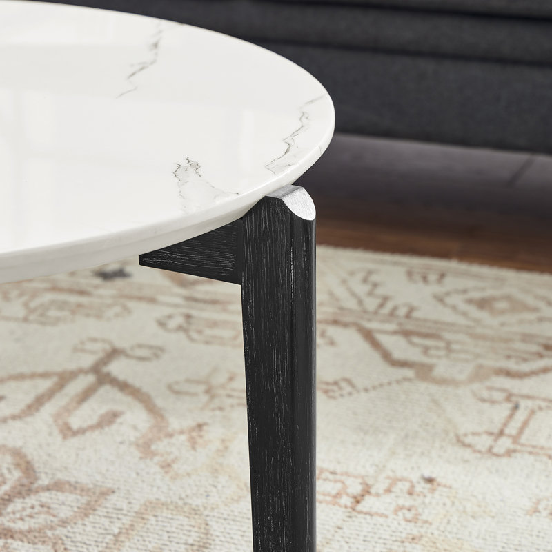 Small Round Coffee Table, White