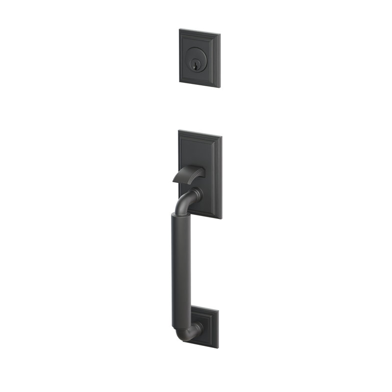 Ensemble d'entrée modulaire cylindrique avec poignée Norwich, noir mat Emtek, Flat Black