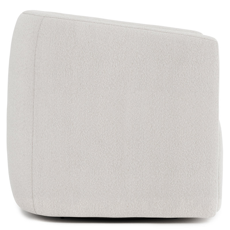 Aline Upholstered Swivel Barrel Chair, Cream Polyester 5571-002
