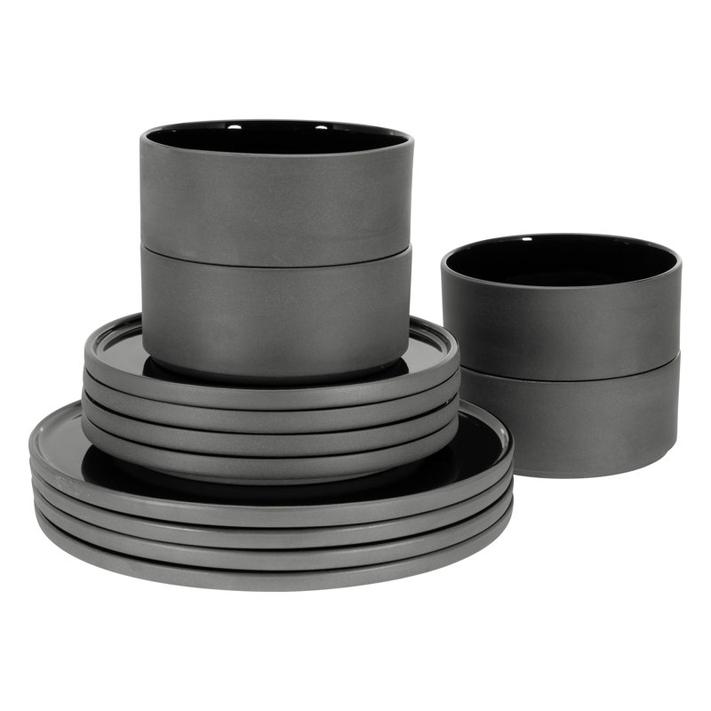 Creatable, Future Black Series, 12-Piece Plate Set