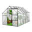 Outdoors Mini Greenhouse With Adjustable Roof, Galvanized Base, Sliding Door, Drainage System  ,for Backyard