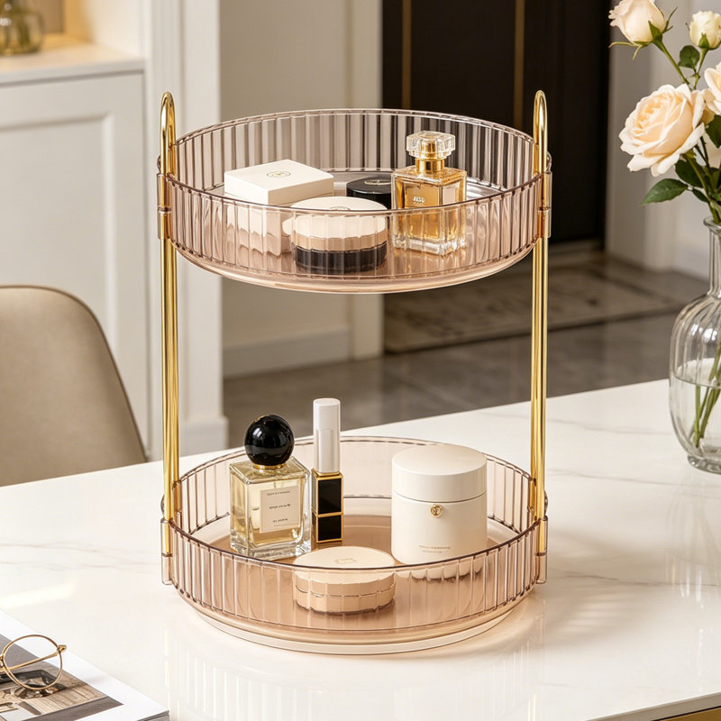 Modern 2-Tier Rotating Makeup Organiser