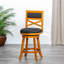 Natural 24" Counter Stool With Swivel And Charcoal Fabric Seat, Build Strong