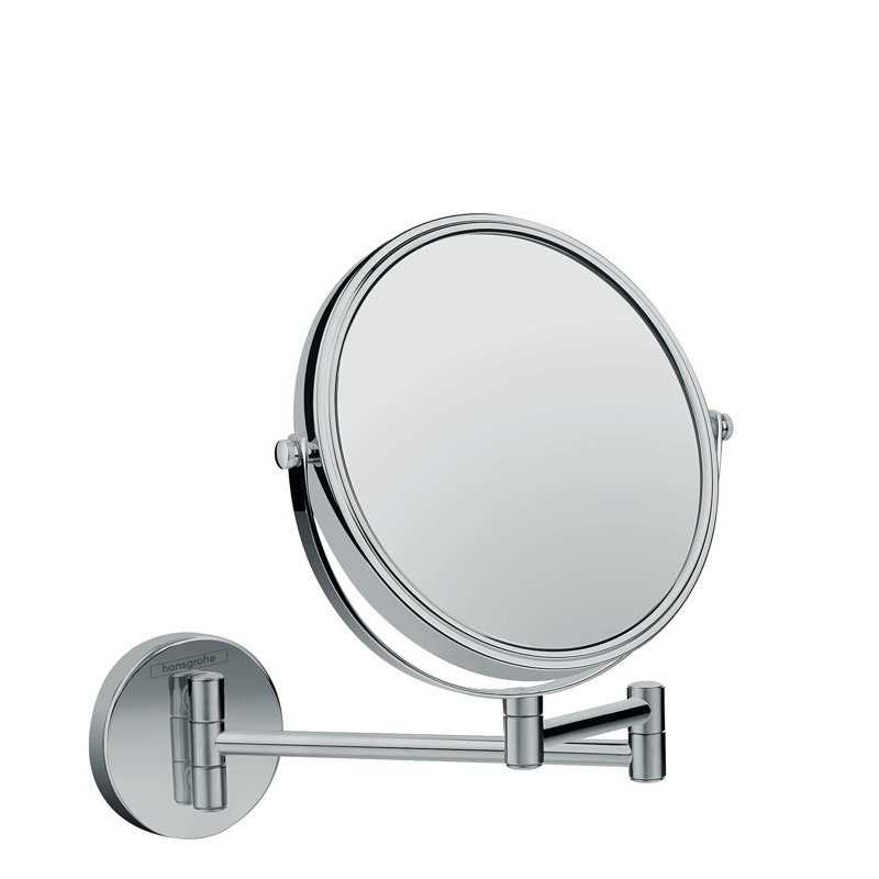 Elegant Chrome Wall-Mounted Shaving Mirror with 3x Magnification