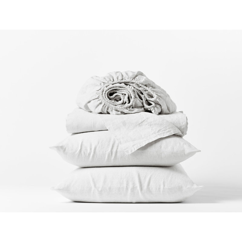 Organic Relaxed Sheet Set, Alpine White, California King Sheet Set with 2 Pillowcases