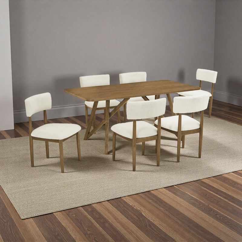 Ensemble de salle à manger 7 pièces 70 po, 7 pièces : table, 6 chaises