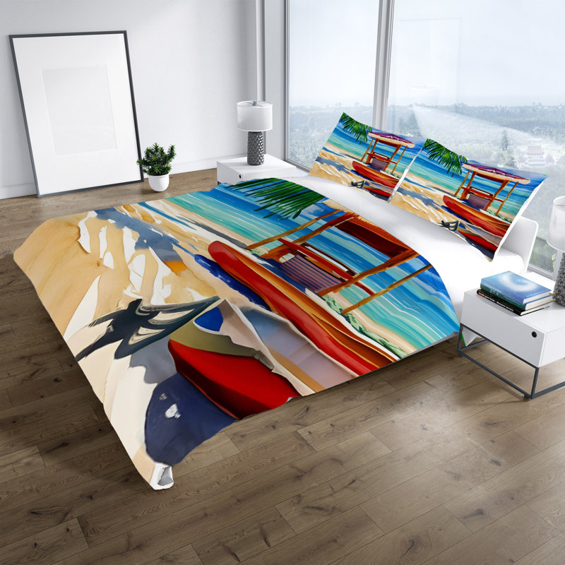 Polyester Abstract Duvet Cover, King Duvet Cover + 2 King Shams