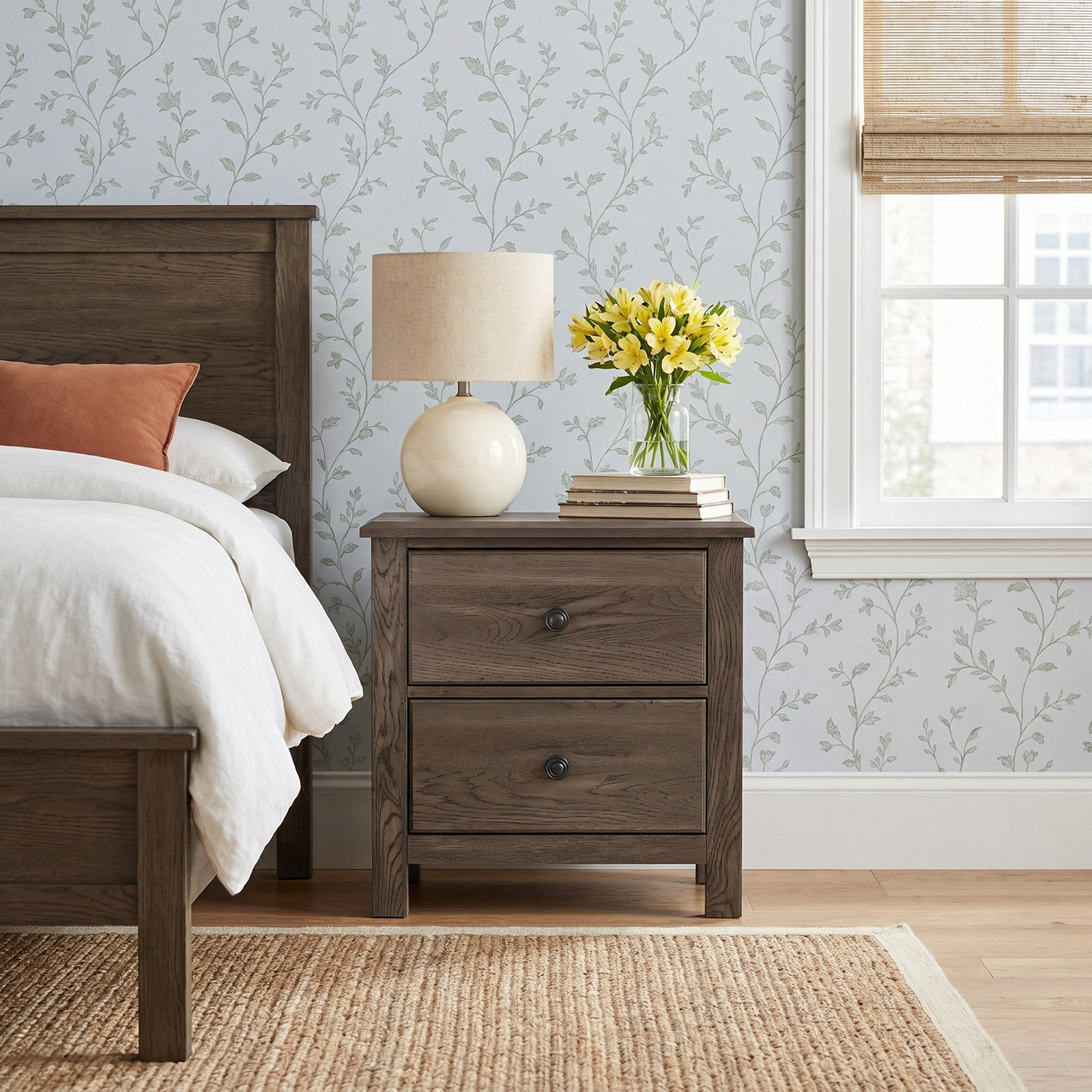 Lewin Oak Nightstand, Driftwood Gray