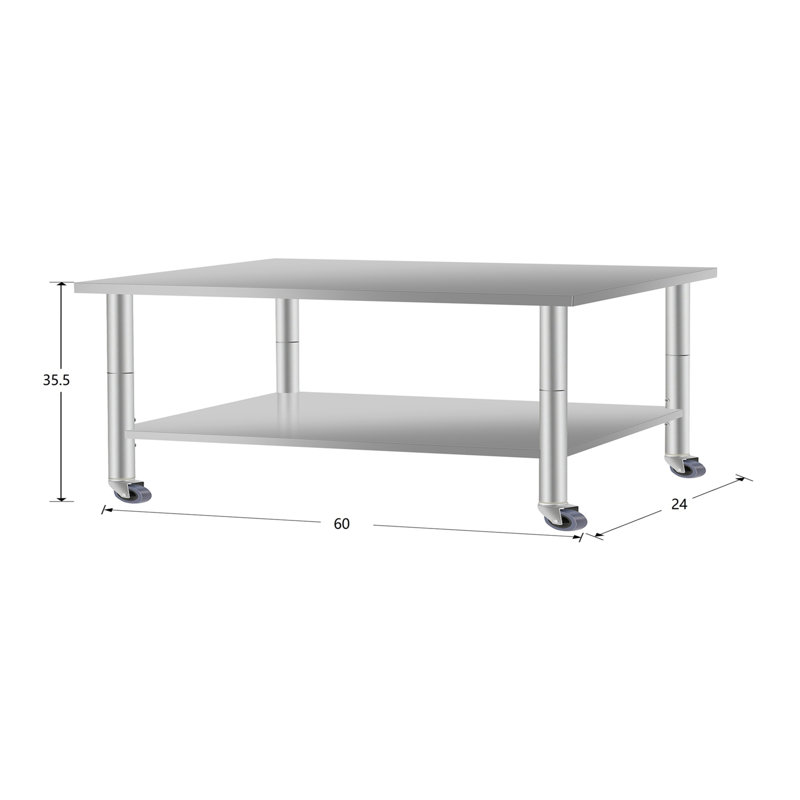 Table de travail commerciale, H 35,5 po x l 60 po x P 24 po