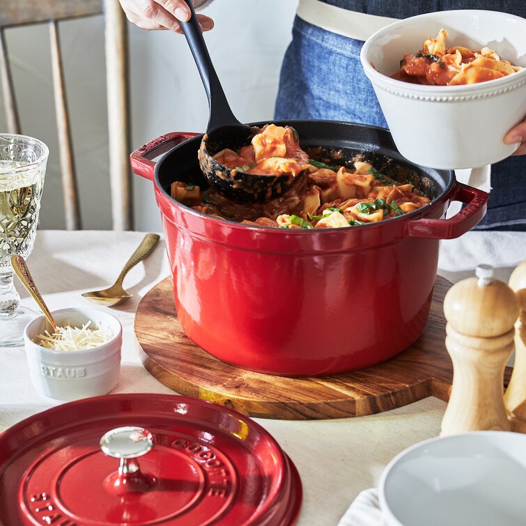 Staub Cast Iron Dutch Oven 5-qt Tall Cocotte, Made in France, Serves 5-6,  Cherry, 5-qt - Baker's