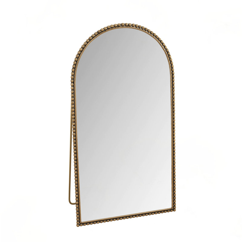 Retro Full Length Mirror With Supporting Feet, Gold