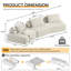 Canapé modulaire surdimensionné de luxe moderne surdimensionné de 139 po beige - Divan moelleux en chenille avec dossiers amovibles-1139186209