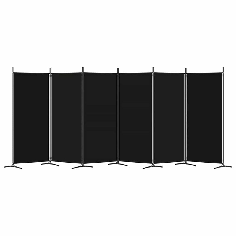 Paravent 6 panneaux 6 panneaux noir, Black