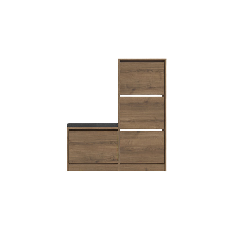 Dude Modern Bench Shoe Cabinet 4 Drop-Doors, Hitit