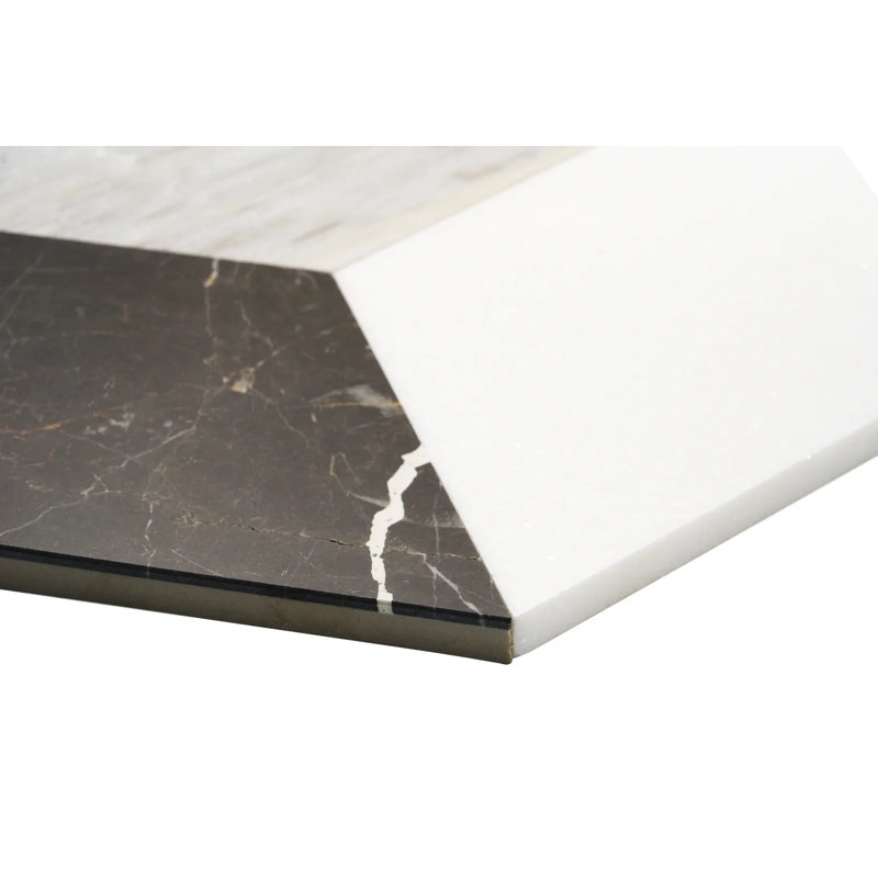 Cadmus 8" X 9.21" Marble Geometric Mosaic Wall & Floor Tile (0.51 Sq. Ft. / Sheet)