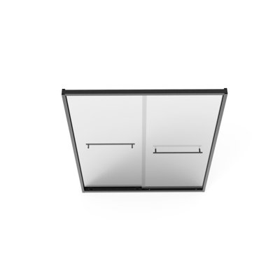 Porte de salle de bain double coulissante, 56 - 60 "x 70", cadre en aluminium, verre trempé de 8 mm, noir mat, imperméable, porte de douche en aluminium à installation simple, quincaillerie noire, salle de bain, méthode rapide