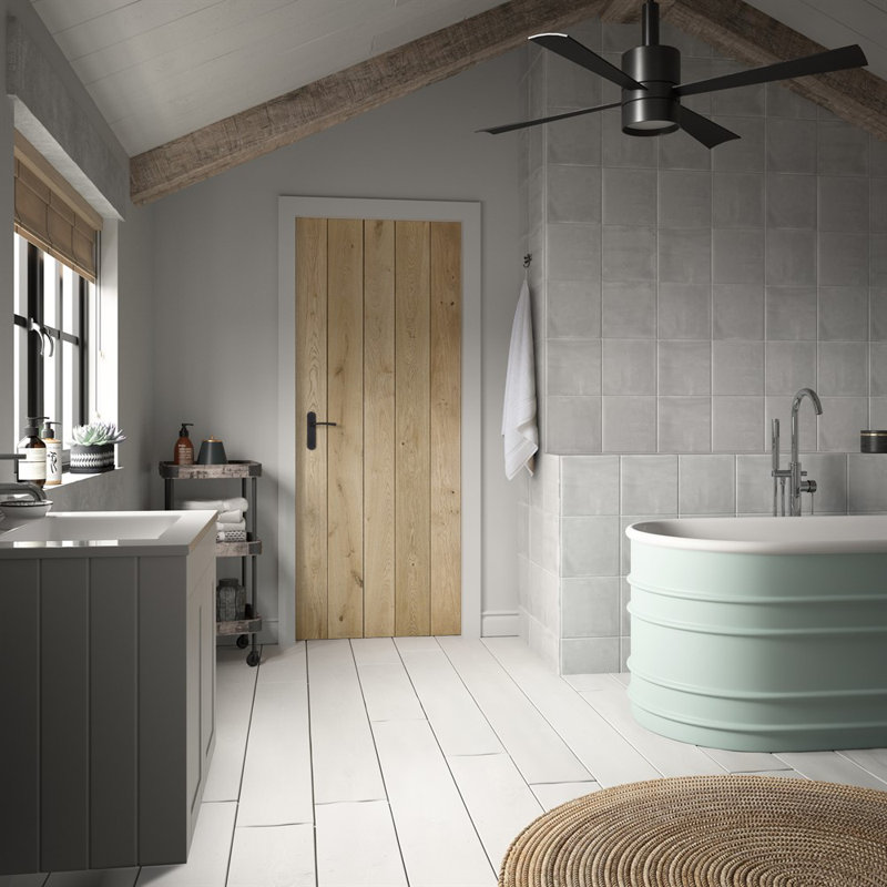 Rustic Oak Triple Ledged Door, 1981mm H x 610mm W x 40mm D