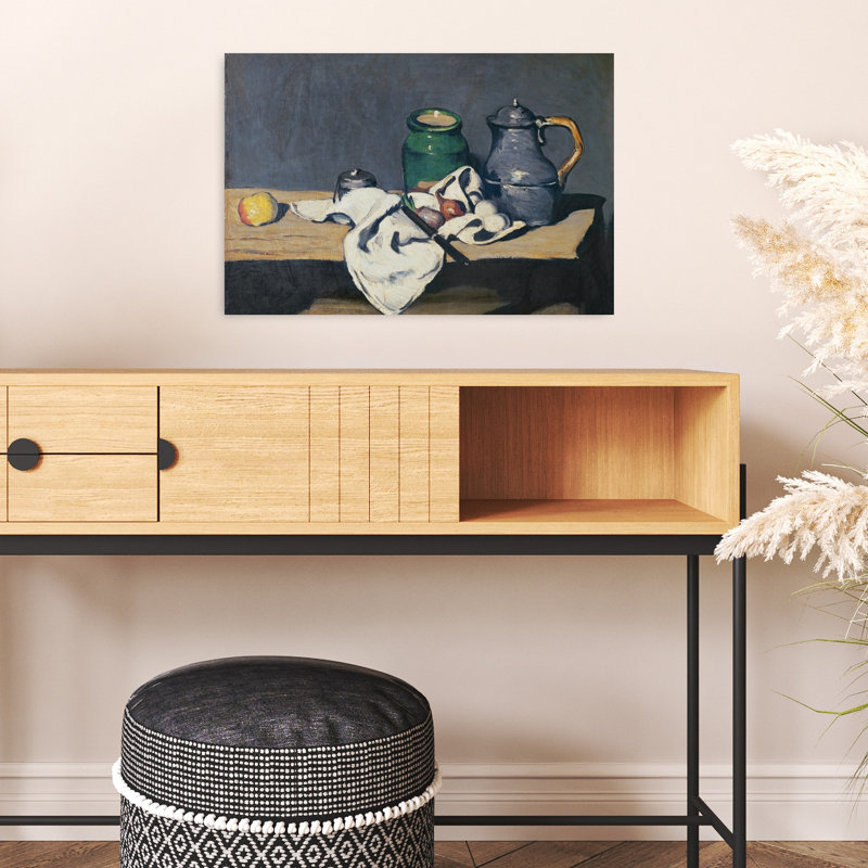 " Still Life With A Tin Kettle, 1869 Abstract Contemporary Wall Art Print " by Paul Cezanne, H 16 po x l 24 po