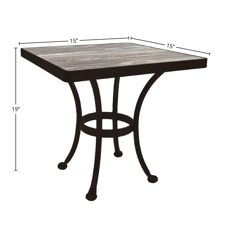 Tables Outdoor Square Side Table, Canyon Taupe, Carbon Black