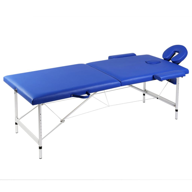 73.2'' Rectangular Adjustable Folding Table, Blue
